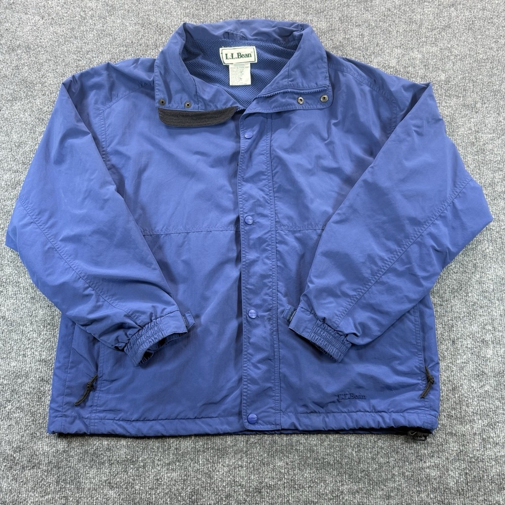 Vintage 90s L.L.Bean Navy Blue Nylon Windbreaker Jacket Men’s Large